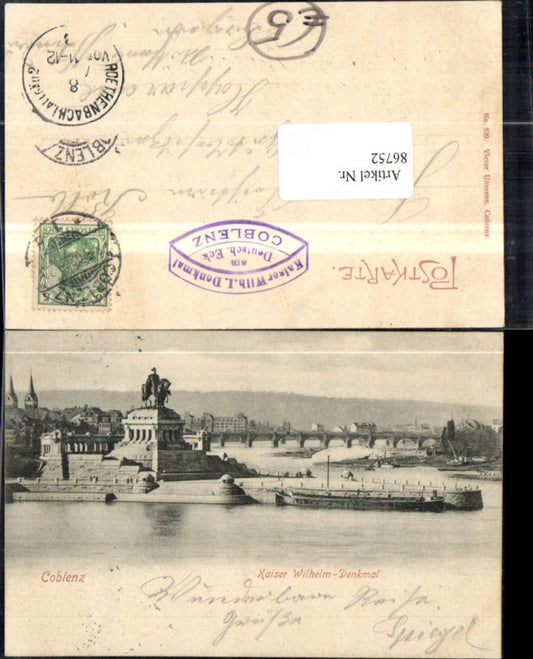 86752,Coblenz Kaiser Wilhelm Denkmal Koblenz