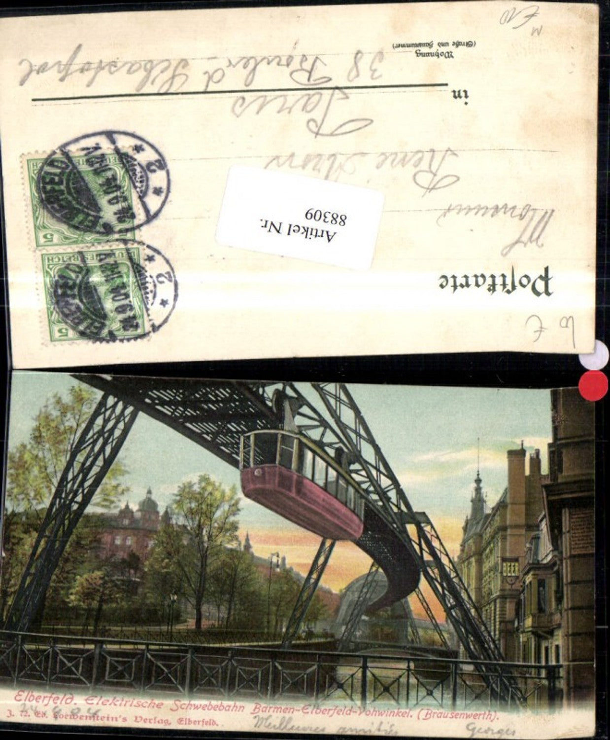 88309,Elberfeld Brausenwerth Elektr. Schwebebahn 1904