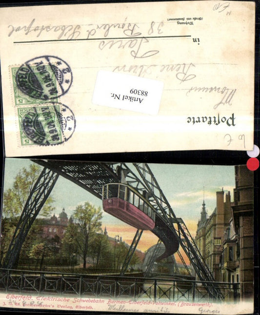 88309,Elberfeld Brausenwerth Elektr. Schwebebahn 1904