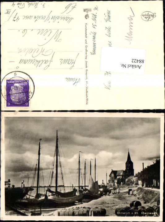88422,Emmerich a. Rhein Rheinwerft Hafenansicht 1942