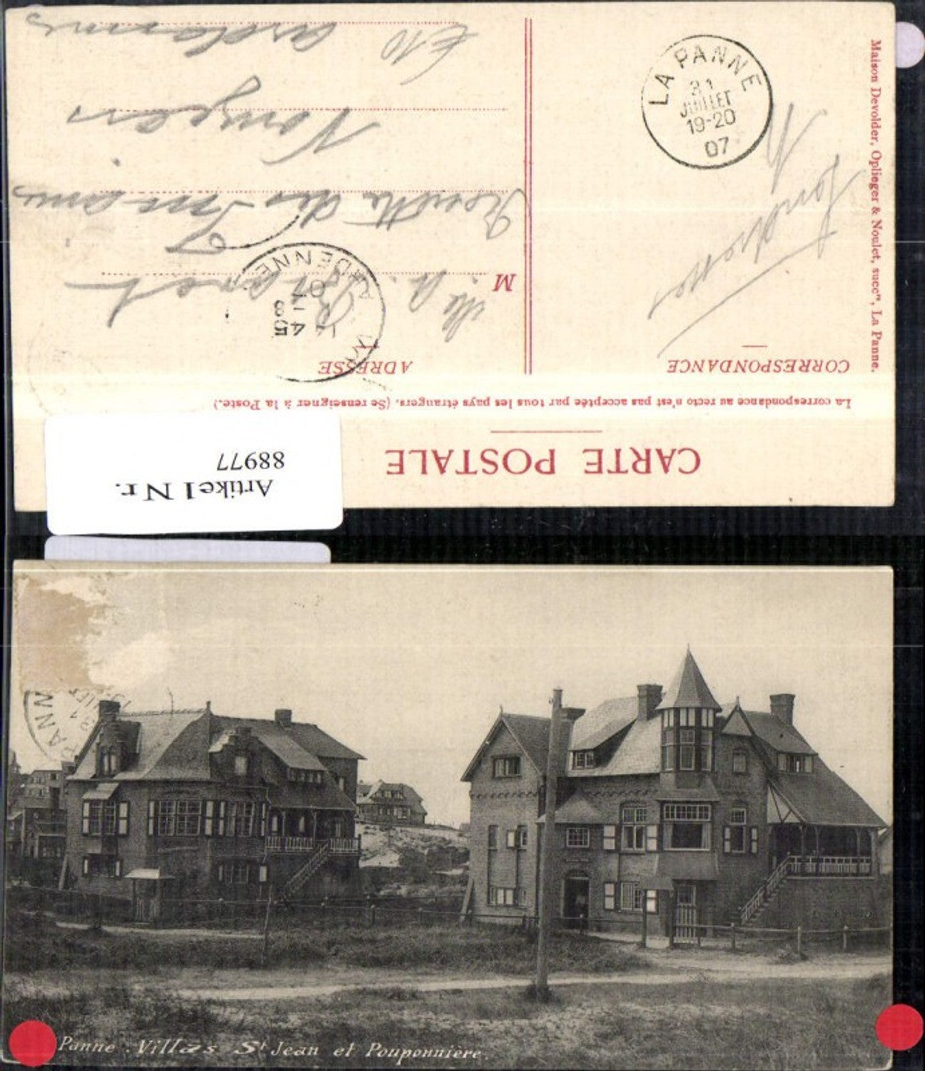 88977,Panne Villas St. Jean et Pouponniére Ansicht 1907