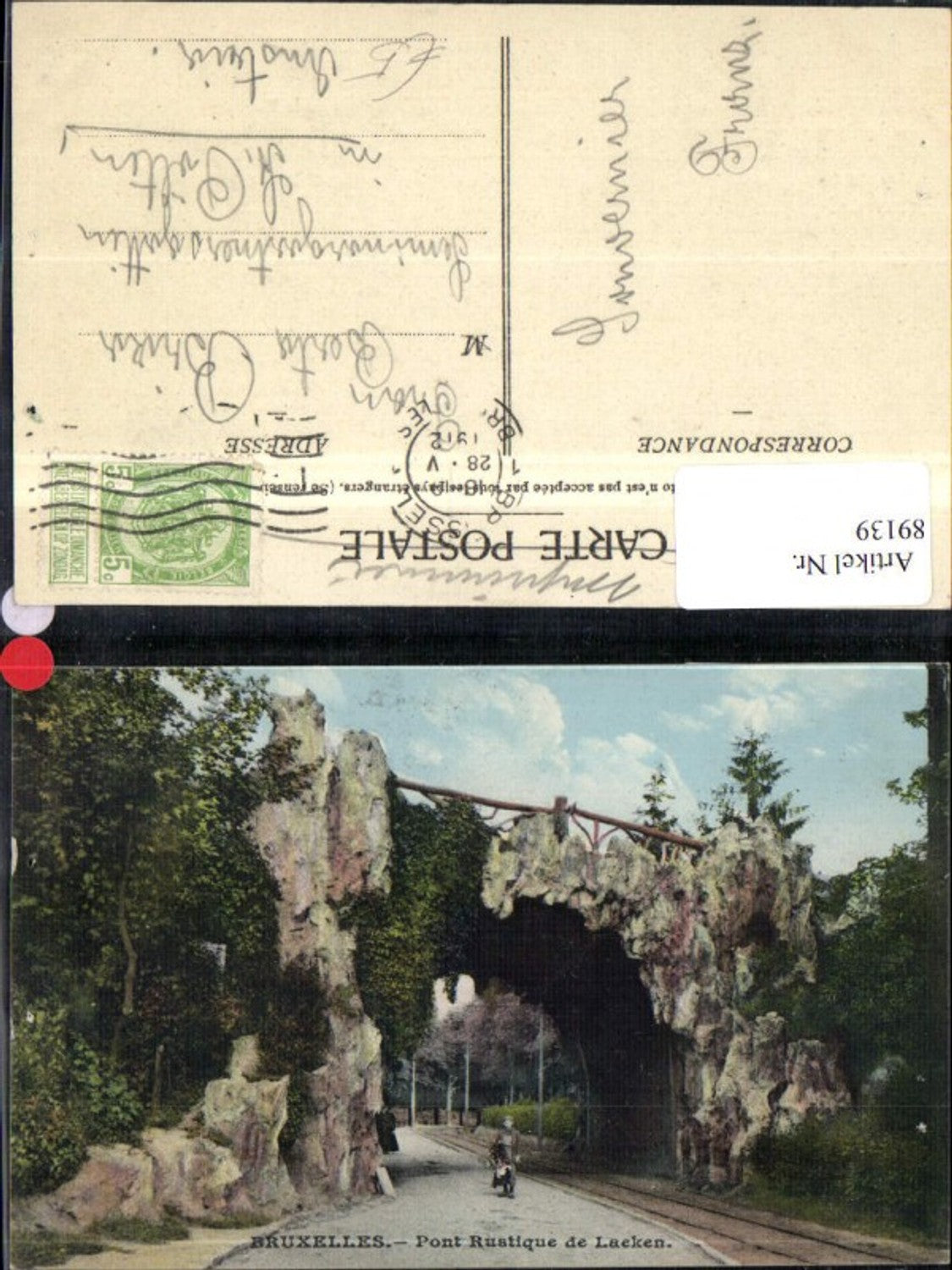 89139,Bruxelles Pont Rustipue de Lacken Ansicht Brücke Gleisen 1912