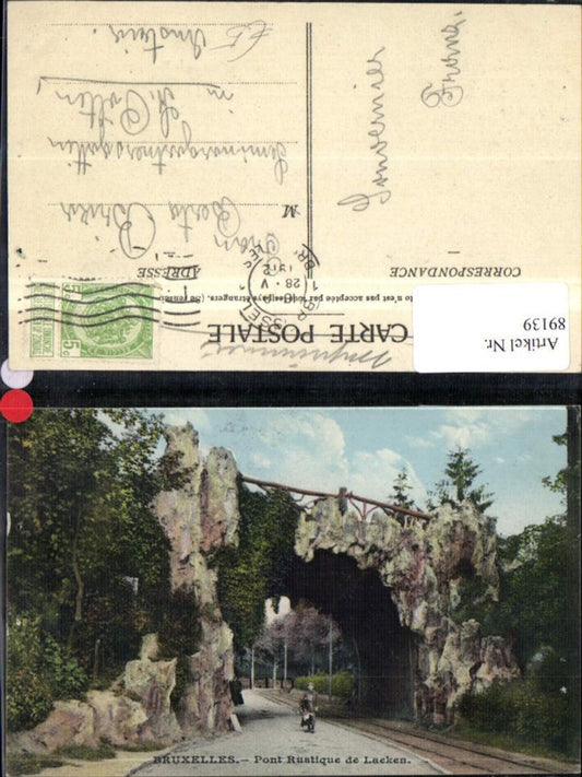89139,Bruxelles Pont Rustipue de Lacken Ansicht Brücke Gleisen 1912