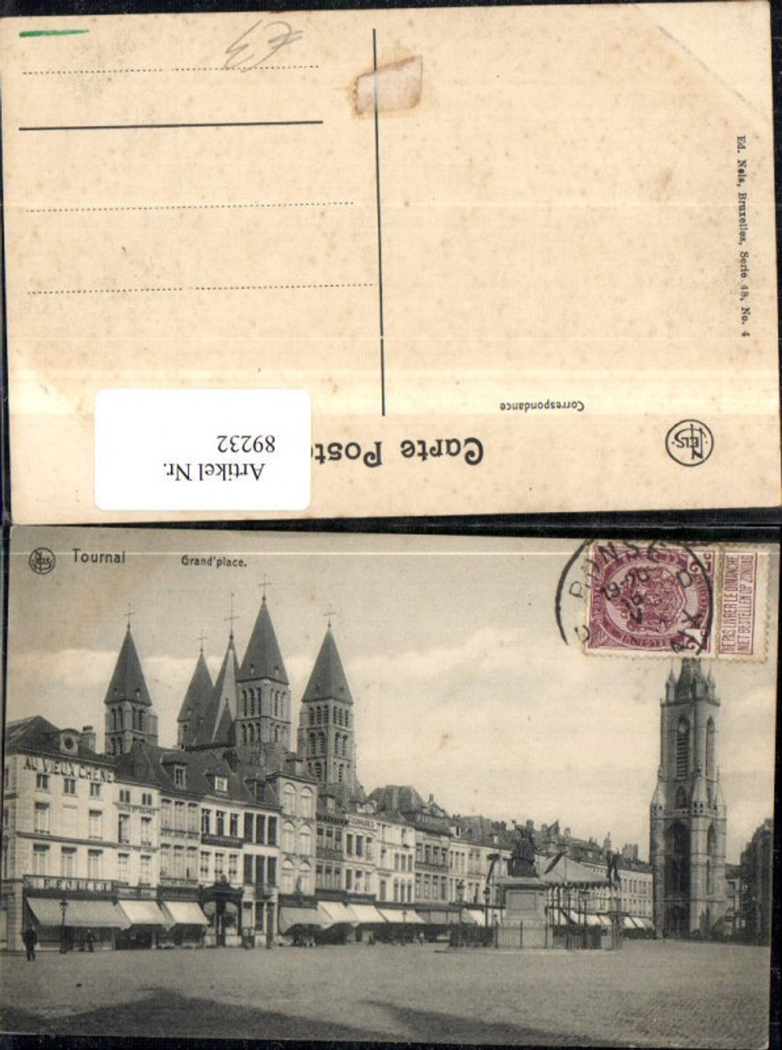 89232,Tournai Grand´place Ansicht Hauptplatz