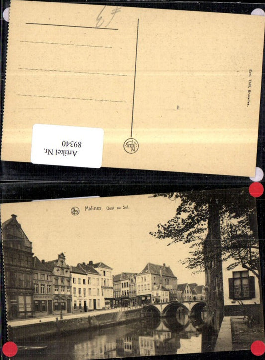 89340,Malines Quai au Sel Ansicht Brücke
