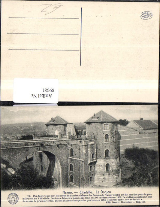 89381,Namur Citadelle Le Donjon Ansicht Burg Festung Brücke