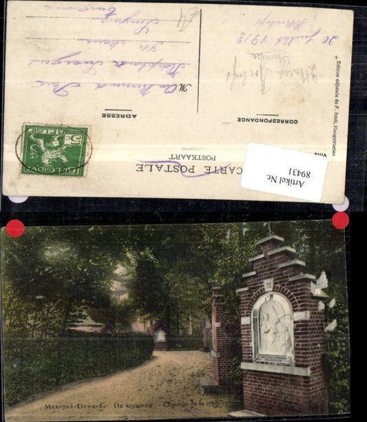 89431,Meersel-Dreef De kruisweg Chemin de la croix Wegansicht m. Denkmal 1913