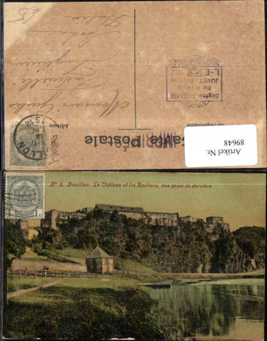 89648,Bouillon Le Chateau et les Rochers Ansicht Burg Schloss 1912