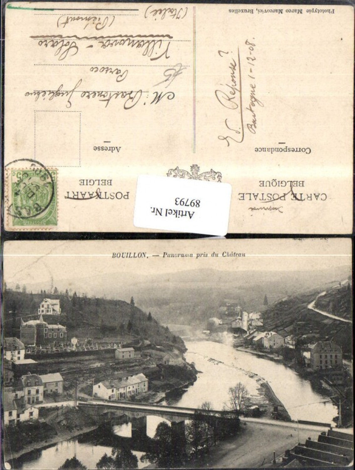 89793,Bouillon Panorama pris du Chateau 1905