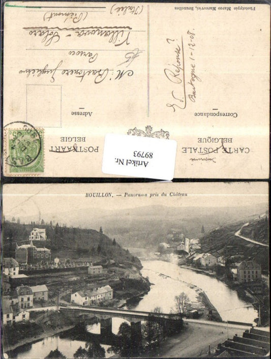 89793,Bouillon Panorama pris du Chateau 1905