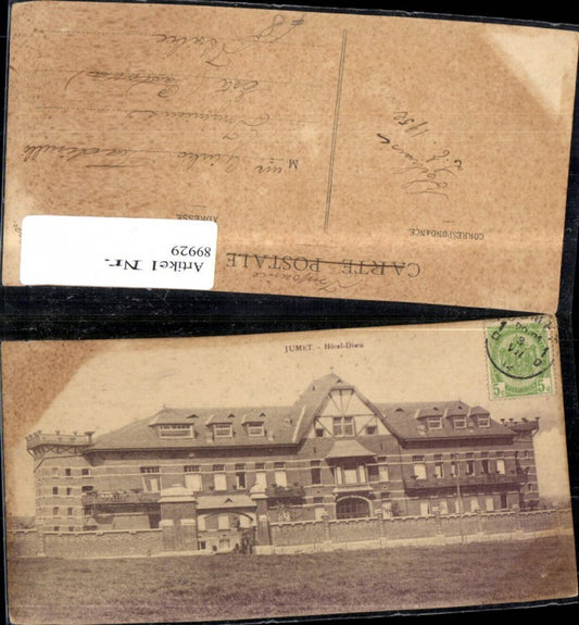 89929,Jumet Hotel Dieu Frontansicht 1952