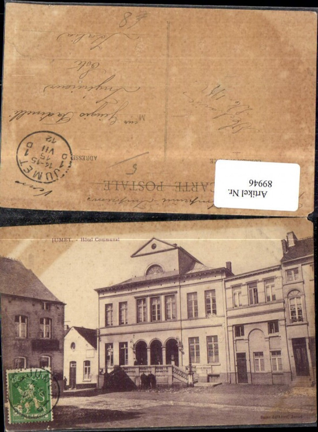 89946, Jumet Hotel Communal Front view 1912