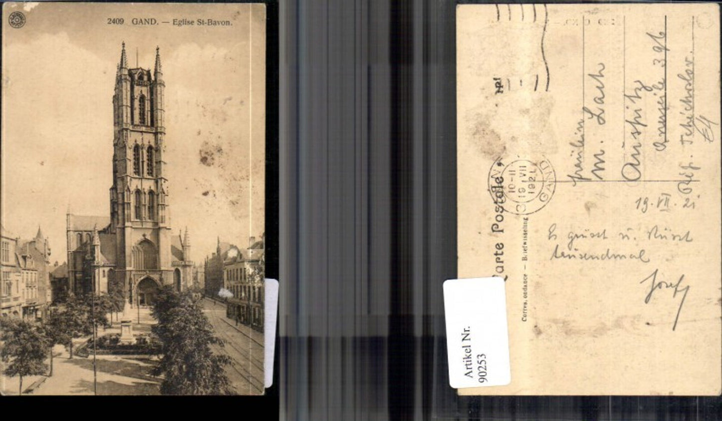 90253,Gand Eglise St. Bavon Frontansicht 1921