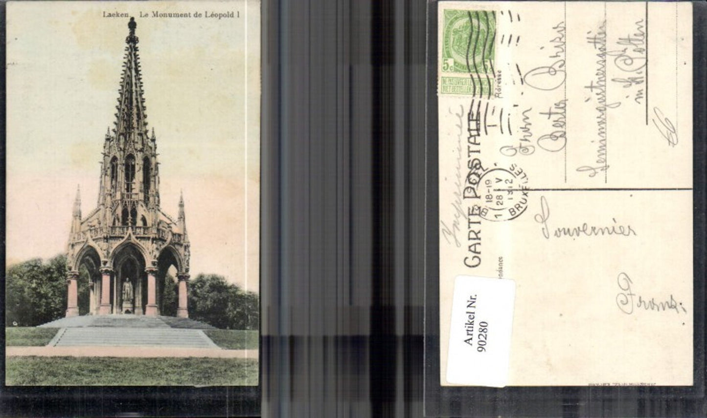 90280,Laeken Le Monument de Leopold I Frontansicht 1912