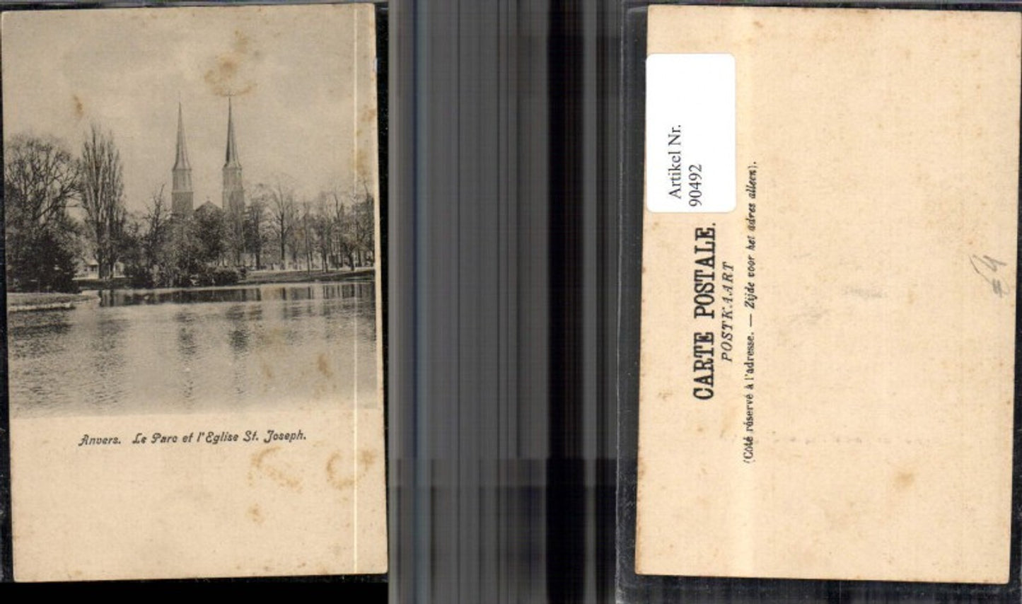 90492,Anvers Antwerp Le Parc et l´Eglise St. Joseph view