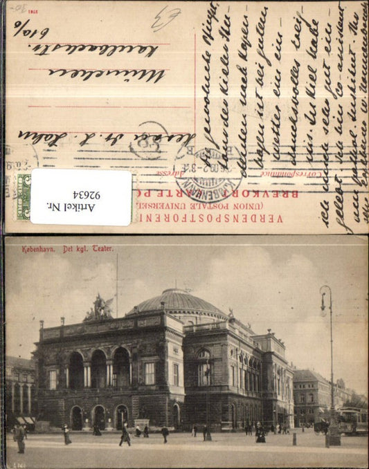 92634,Kobenhavn Kopenhagen Theater Frontansicht 1909