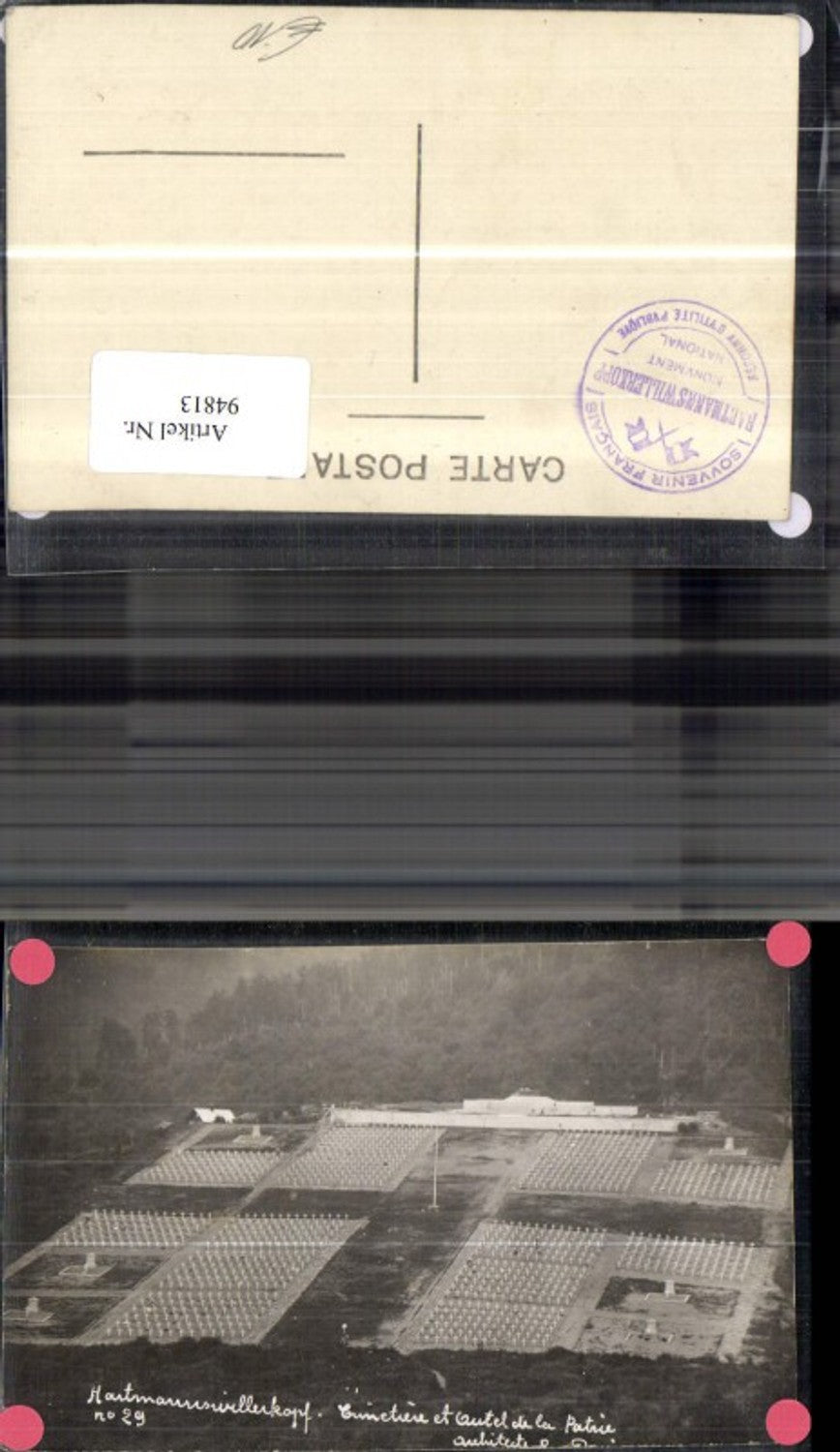 94813,Vieil Armand Hartmannswillerkopf Friedhof Luftaufnahme