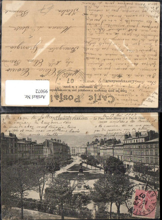 95072,Clermont-Ferrand La Place Saint-Herem et le Puy de Dome Platzansicht 1907