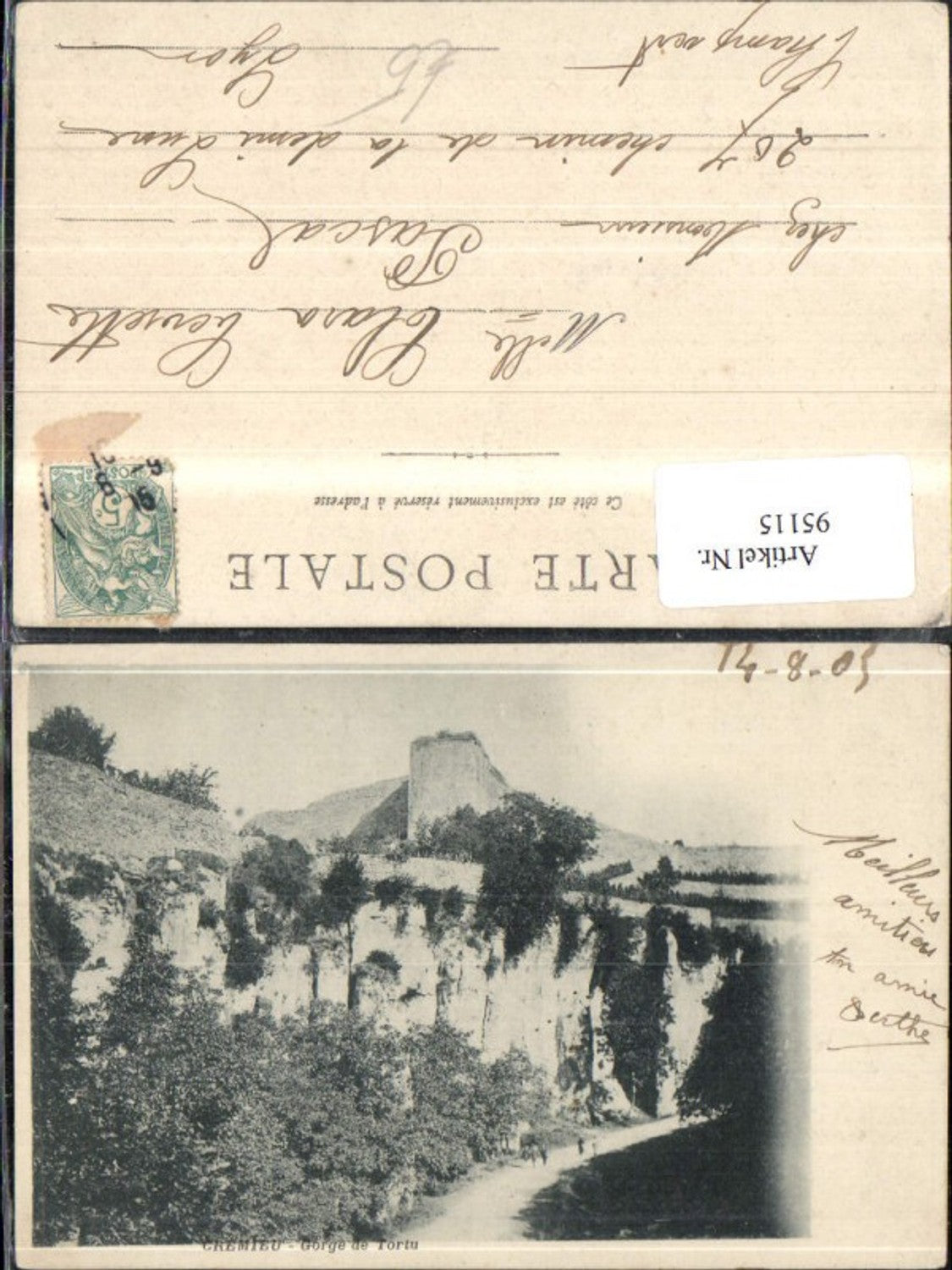 95115,Cremieu Gorge de Tortu Ansicht Festung 1909
