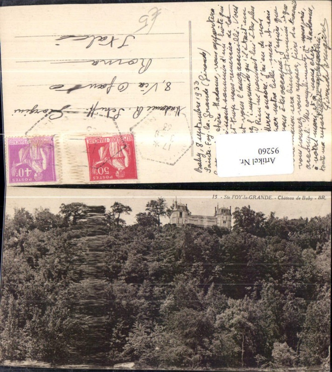 95260,Ste Foy la Grande Chateau de Baby Ansicht Schloss