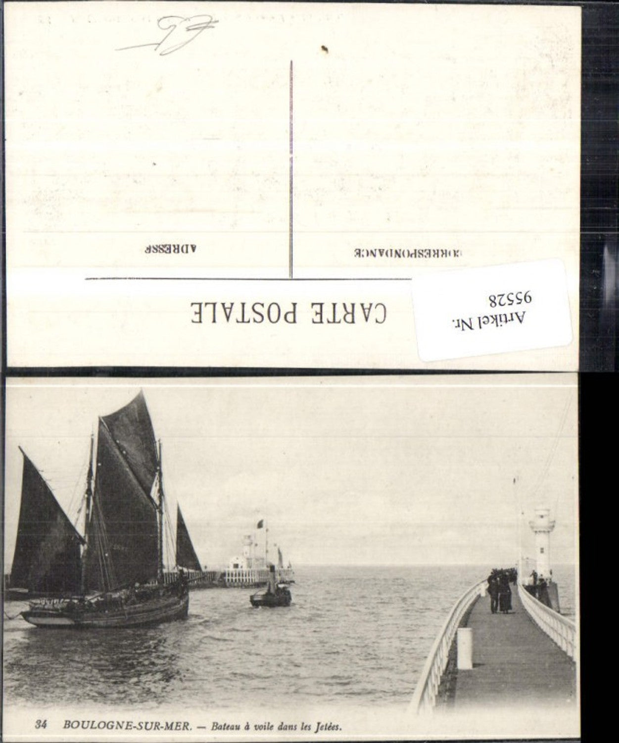 95528,Boulogne sur Mer Ansicht Mole Segelboote