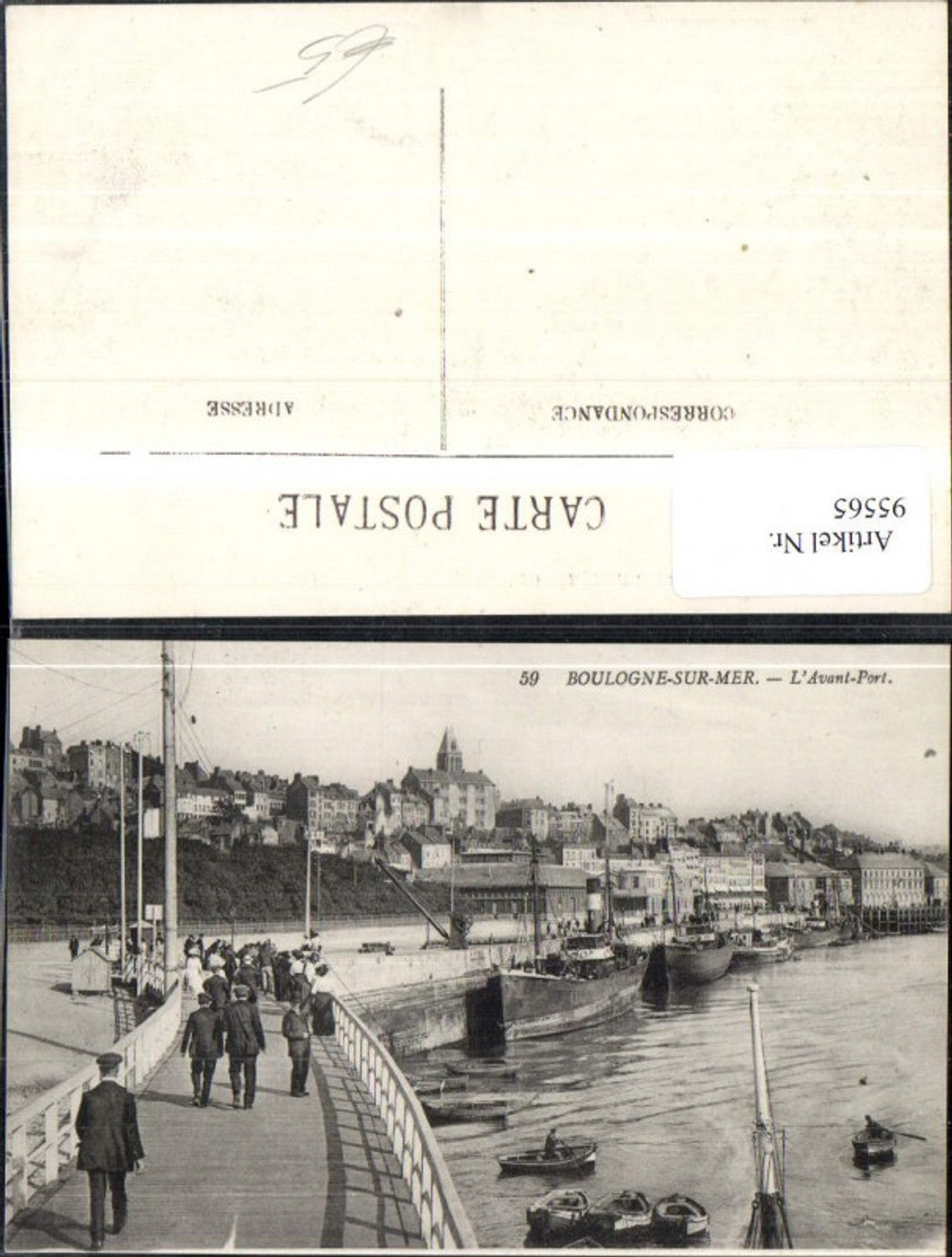 95565,Boulogne sur Mer Hafenansicht Schiffe