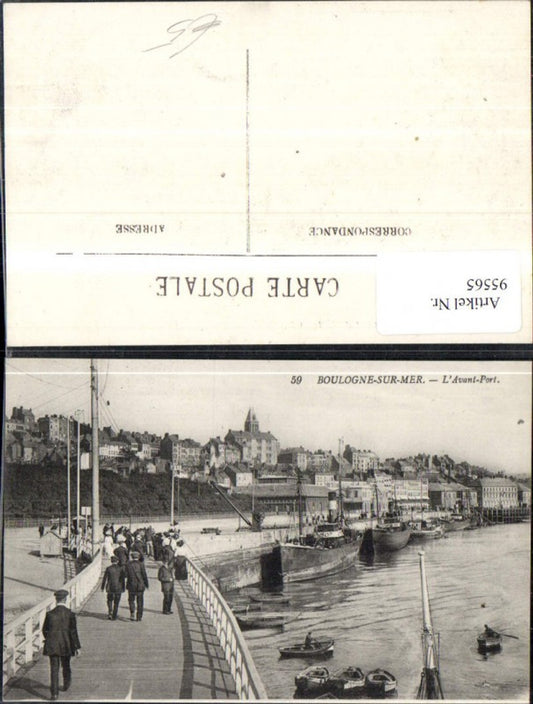 95565,Boulogne sur Mer Hafenansicht Schiffe