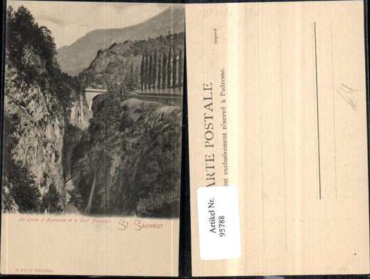 95788,St Sauveur La Gorge d�Agnouede et le Pont Napoleon Ansicht Schlucht Brücke