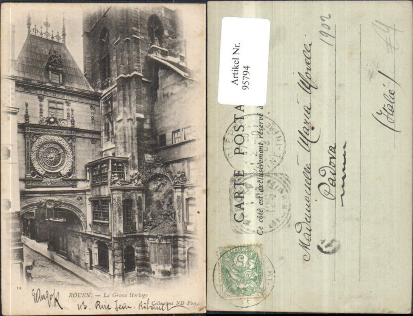 95794,Rouen La Grosse Horloge Ansicht 1902