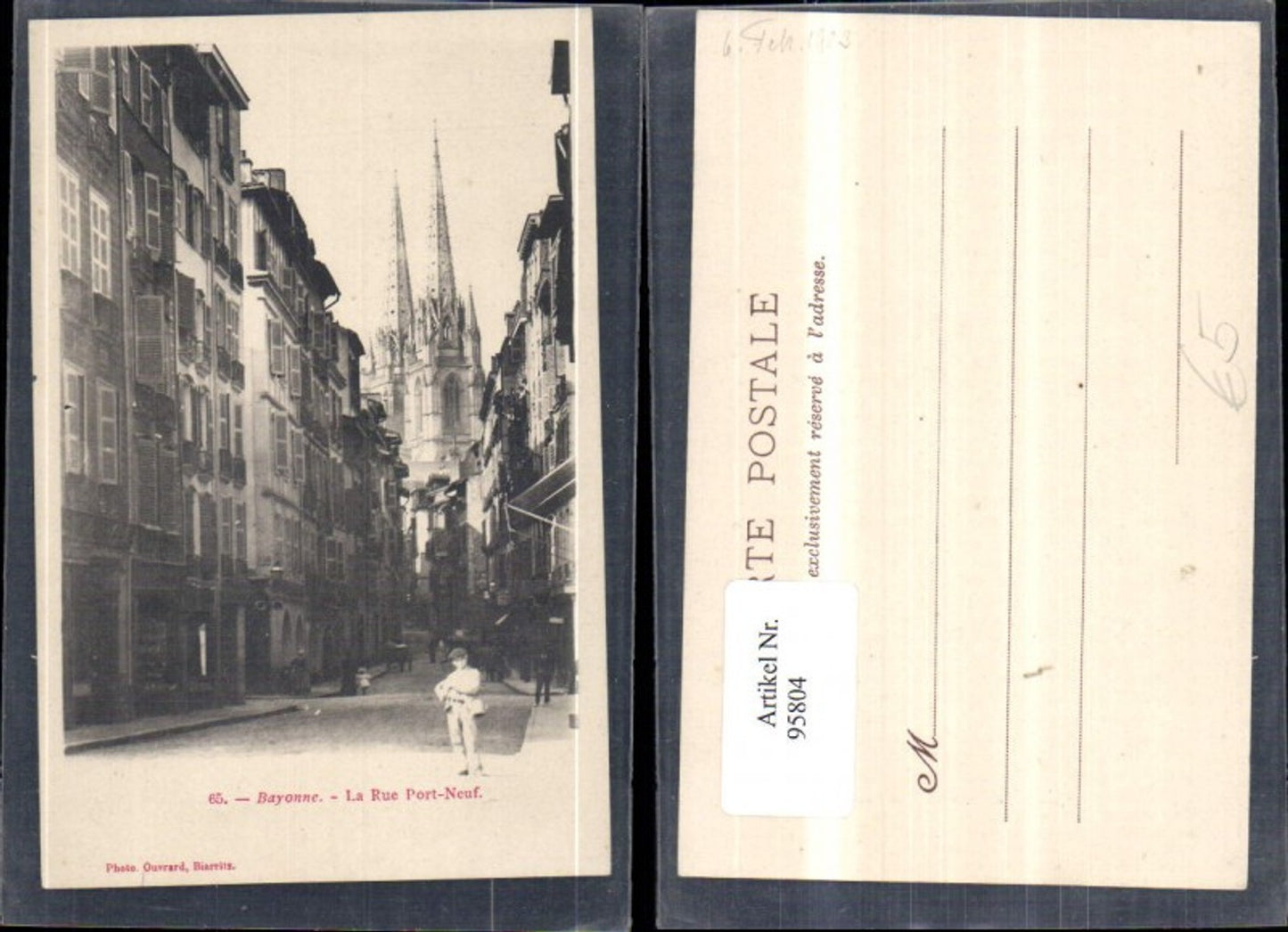 95804,Bayonne La Rue Port Neuf Strassenansicht