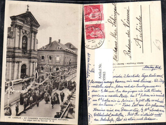 95983,Lisieux Congres Eucharistique National Ansicht Prozession Umzug 1937