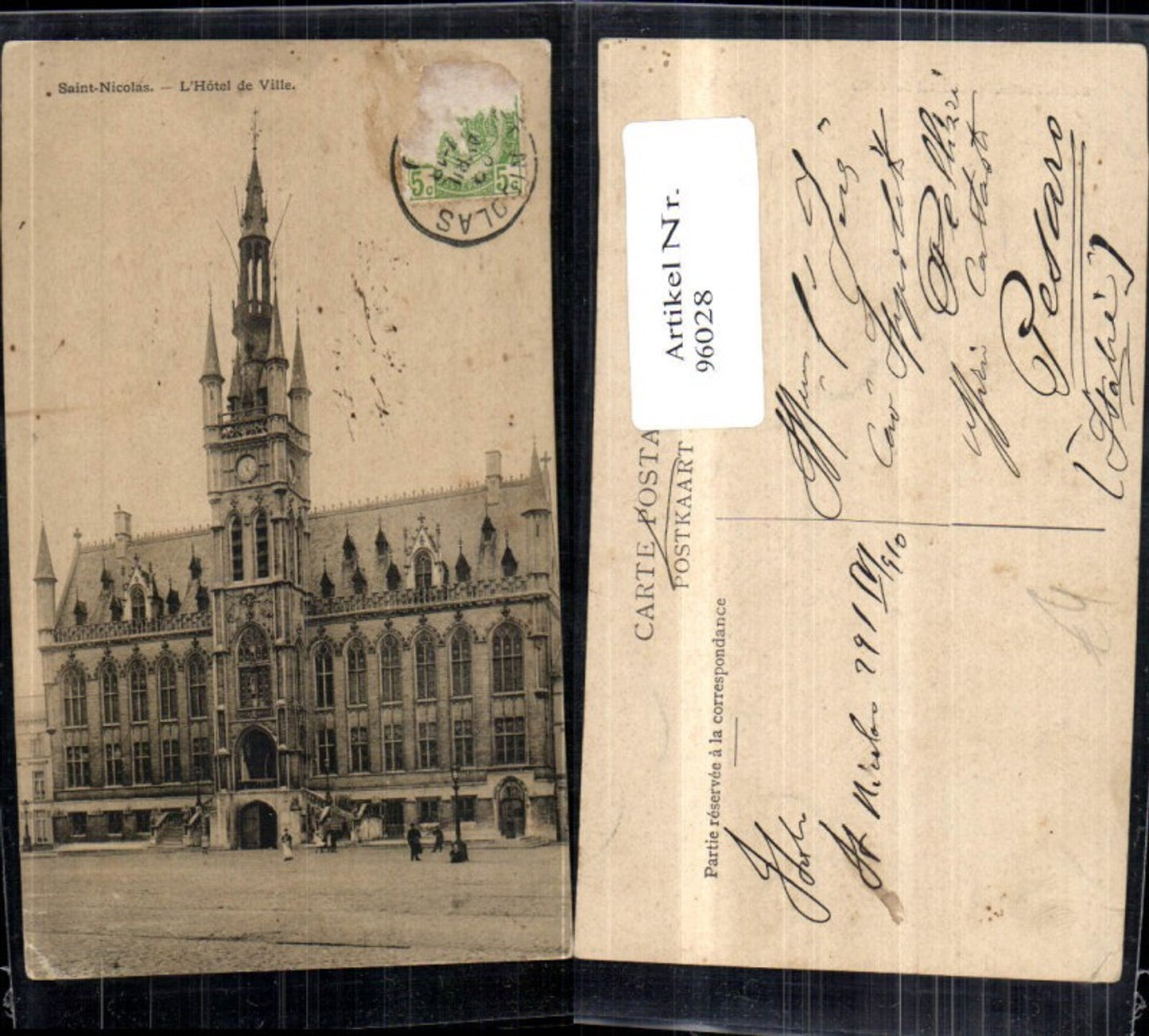 96028,Saint Nicolas L�Hotel de Ville Frontansicht 1910