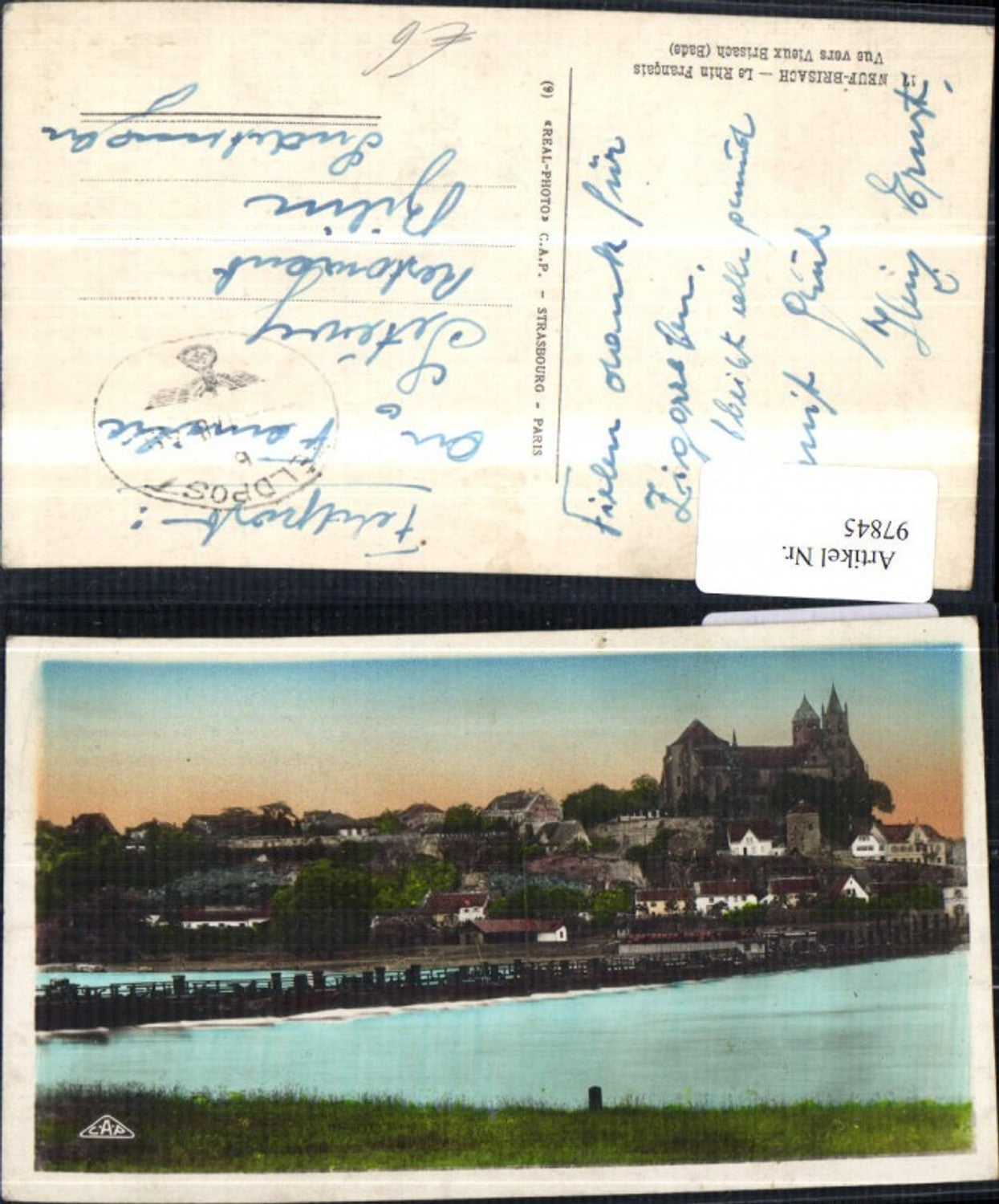 97845,Neuf Brisach Le Rhin Francais 1940 Feldpost