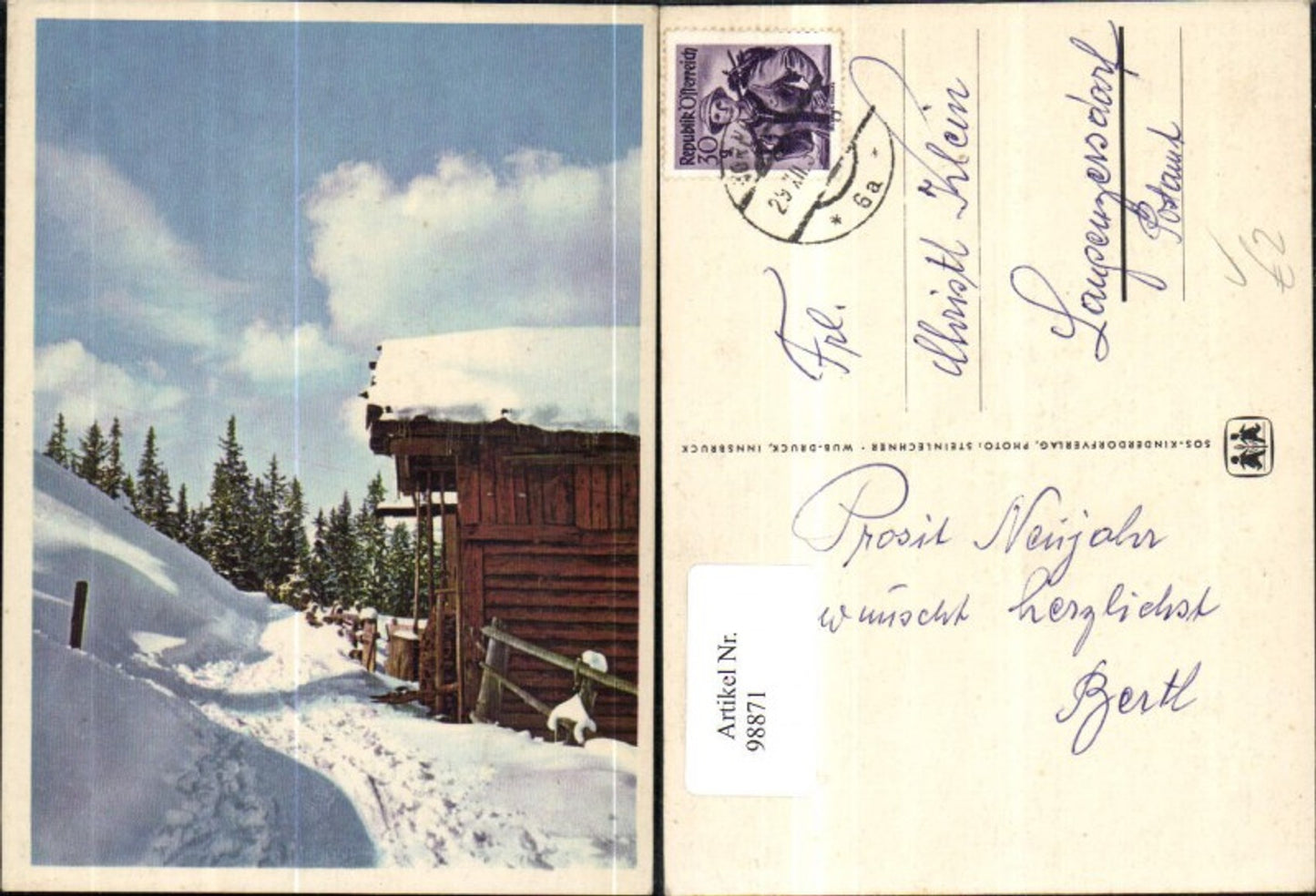 98871,SOS Kinderdorf Hütte im Schnee