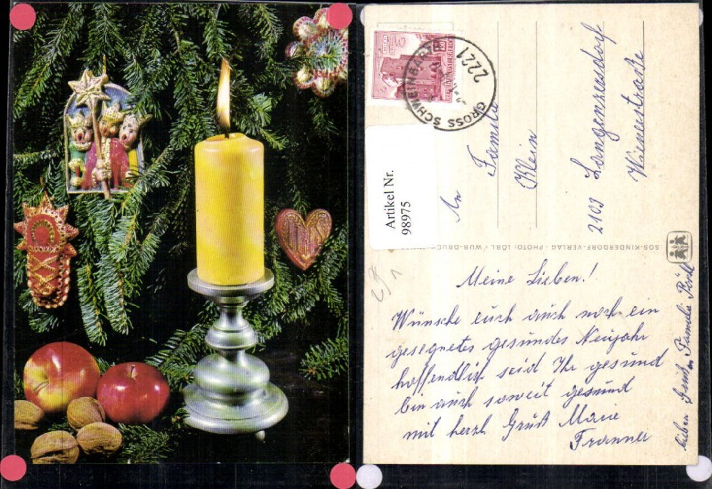 98975,SOS Kinderdorf Kerze Apfel Nüsse