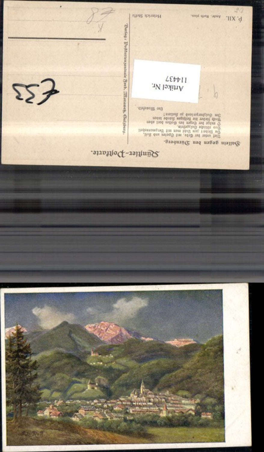 114437,Künstlerkarte Roth Hallein gegen den Dürnberg