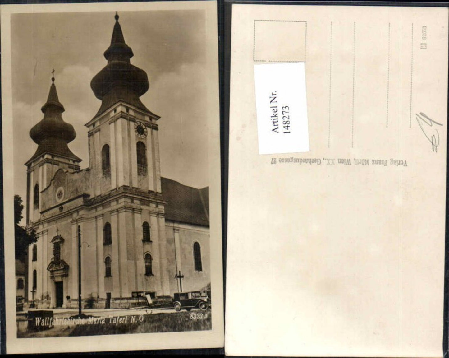 148273,Maria Taferl m. Kirche Oldtimer 1938