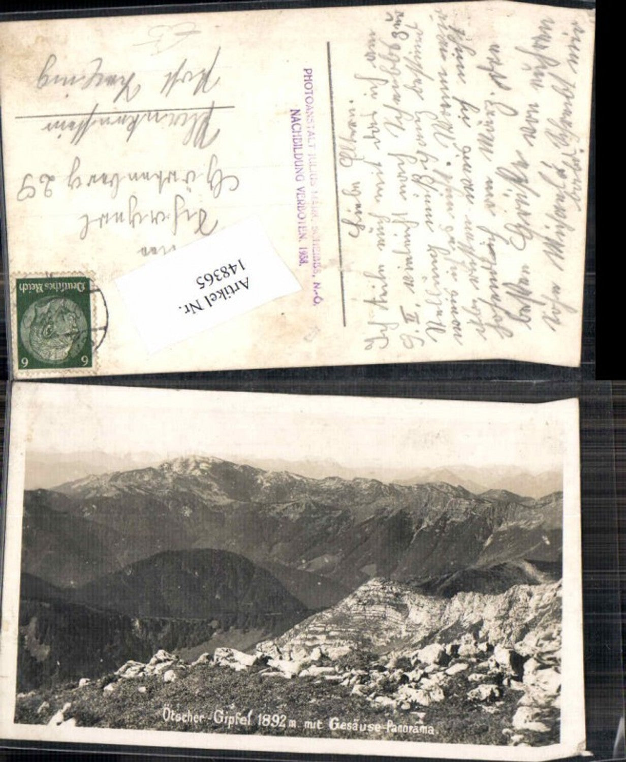 148365,Ötscher Gipfel bei Lackenhof 1940