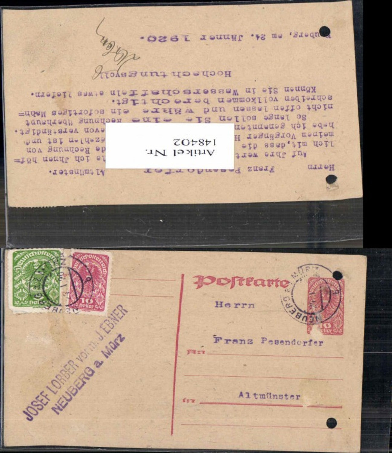 Alte Ansichtskarte – Old Postcard