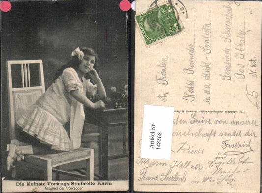 148568,Kleinste Vortrags Soubrette Karla Volksoper