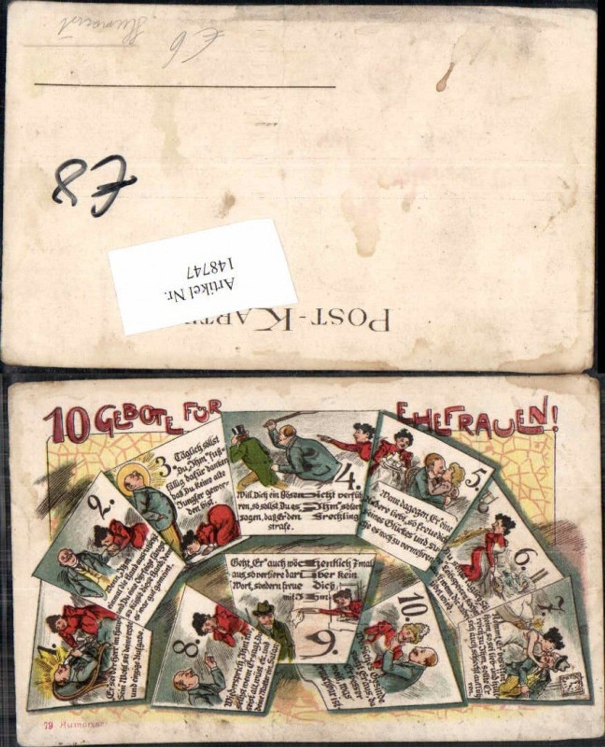 148747,Scherzkarte Humor Juxkarte 10 Gebote für Ehefrauen