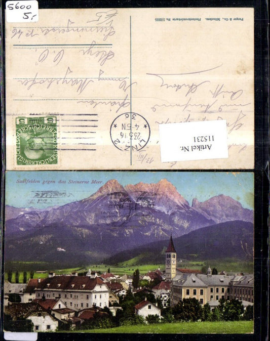 115231,Saalfelden geg. d. Steinerne Meer Totale 1916 pub Purger Co 10205