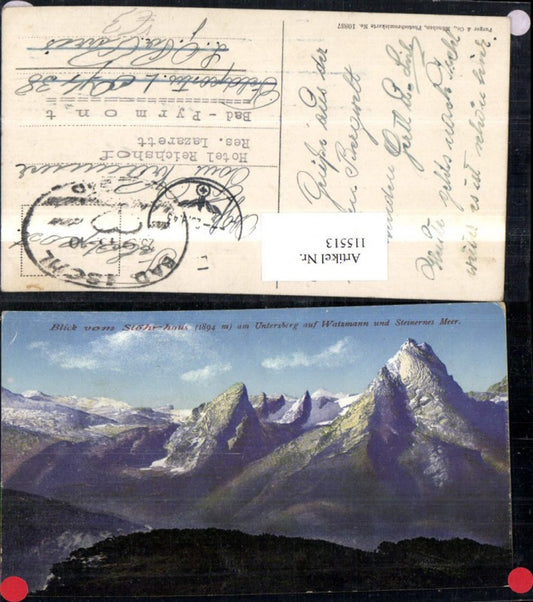115513,Blick v. Stöhrhaus a. Unterberg auf Watzmann u. Steinernes Meer 1943 pub Purger Co 10837