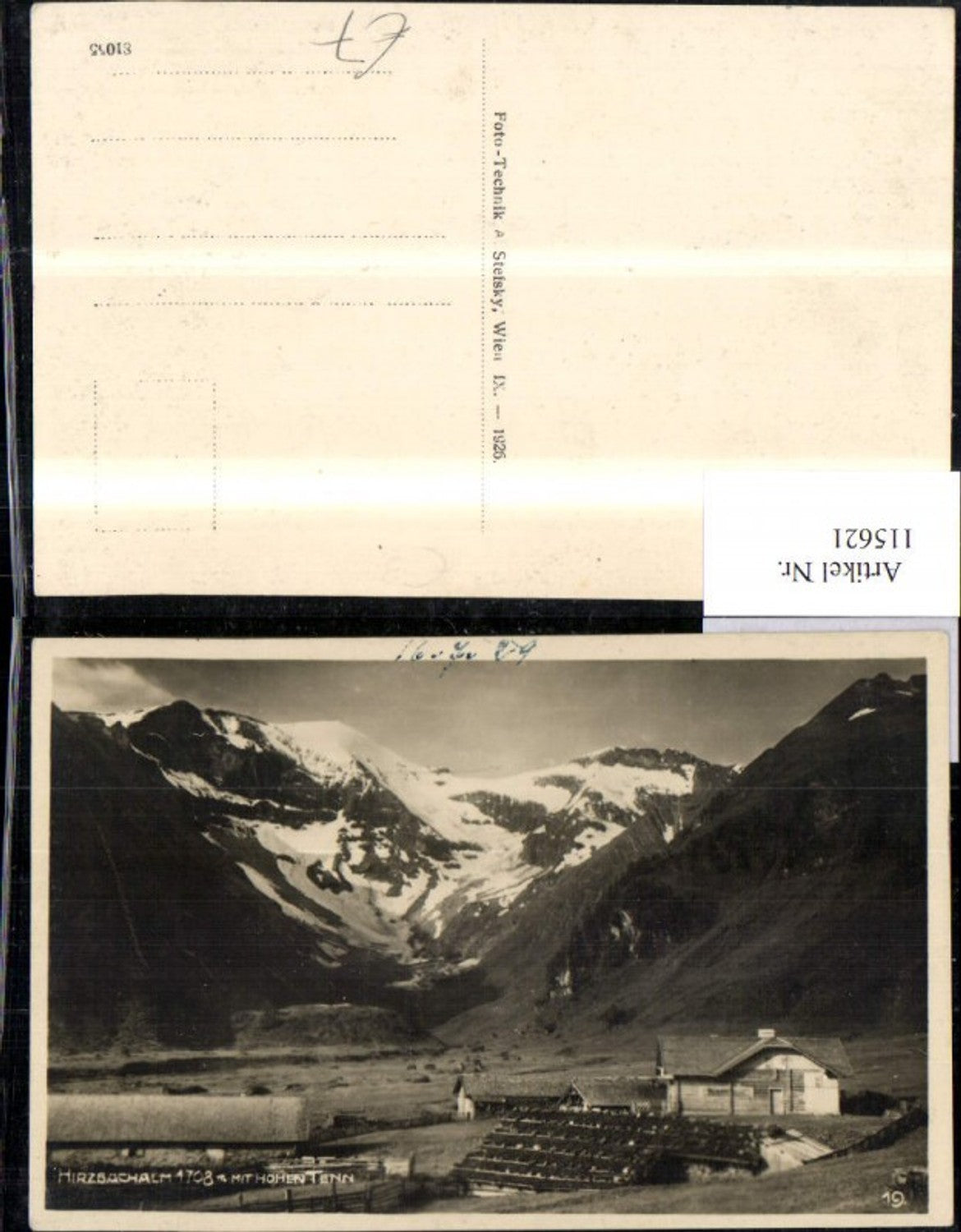 115621,Hirzbachalm m. Hohen Tauern 1929