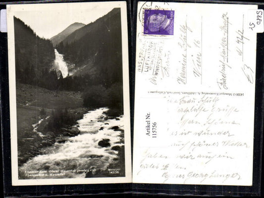 115756,Krimmler Ache Oberer Wasserfall gesehen v. Alpengasthof 1942