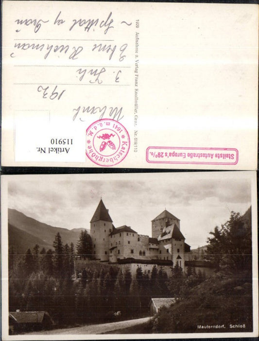 115910,Mauterndorf Schloß Moosham 1930