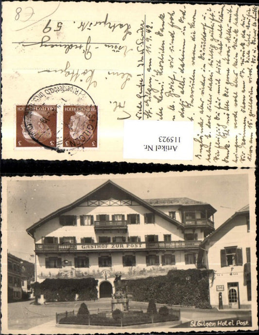 115923,St. Gilgen Hotel Post Front 1942