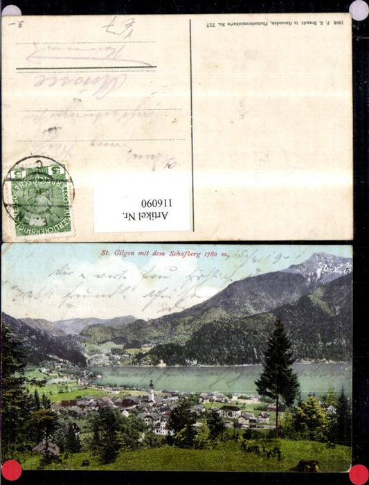 116090,St Gilgen m. d. Schafberg 1911 pub Brandt 717