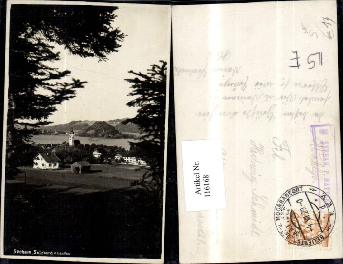 116168,Seeham Salzburg Ansicht 1929 Postablage Stempel Seeham Mattsee