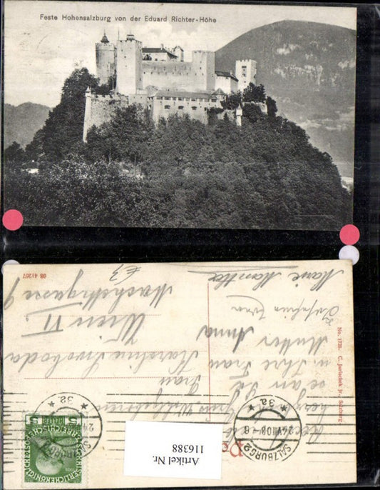116388,Salzburg Feste Hohensalzburg v. d. Eduard Richter Höhe 1908